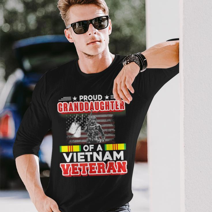 Proud Granddaughter Of A Vietnam Veteran Day American Flag Long Sleeve T-Shirt Gifts for Him
