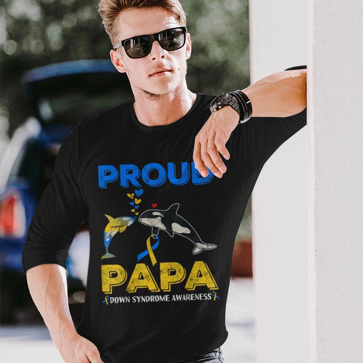 Proud Papa Welttag Zur Aufklärung Über Das Down-Syndrom Niedlicher Orca T21 Langarmshirts Geschenke für Ihn