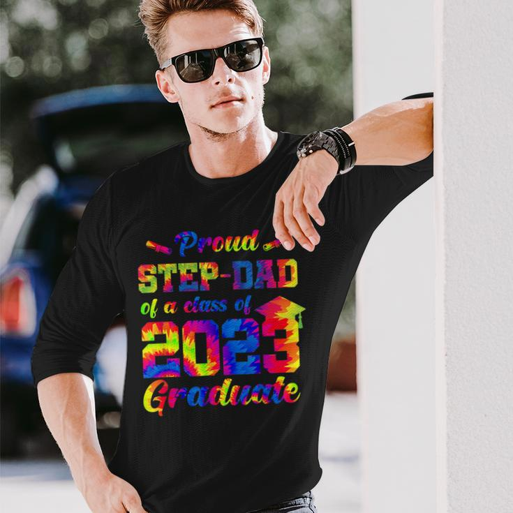Proud Stepdad Of A Class Of 2023 Graduate Senior Tie Dye Long Sleeve T-Shirt Gifts for Him