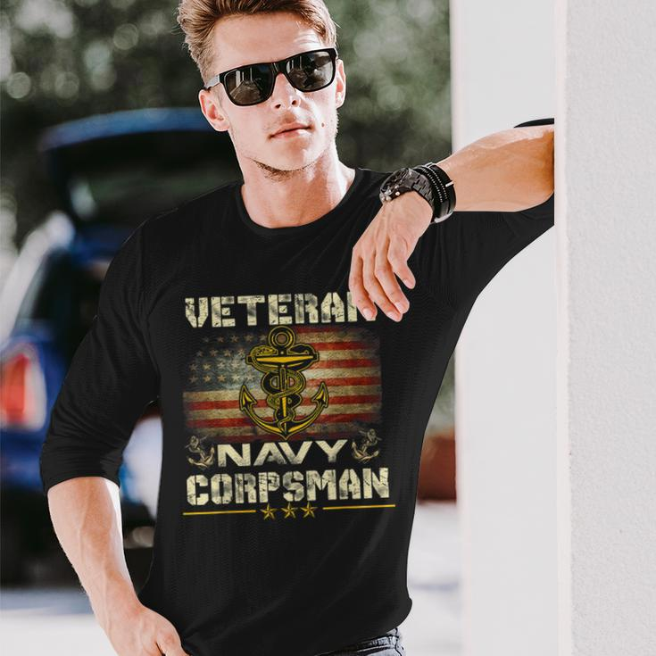 Proud Veteran Navy Corpsman For Men Long Sleeve T-Shirt Gifts for Him