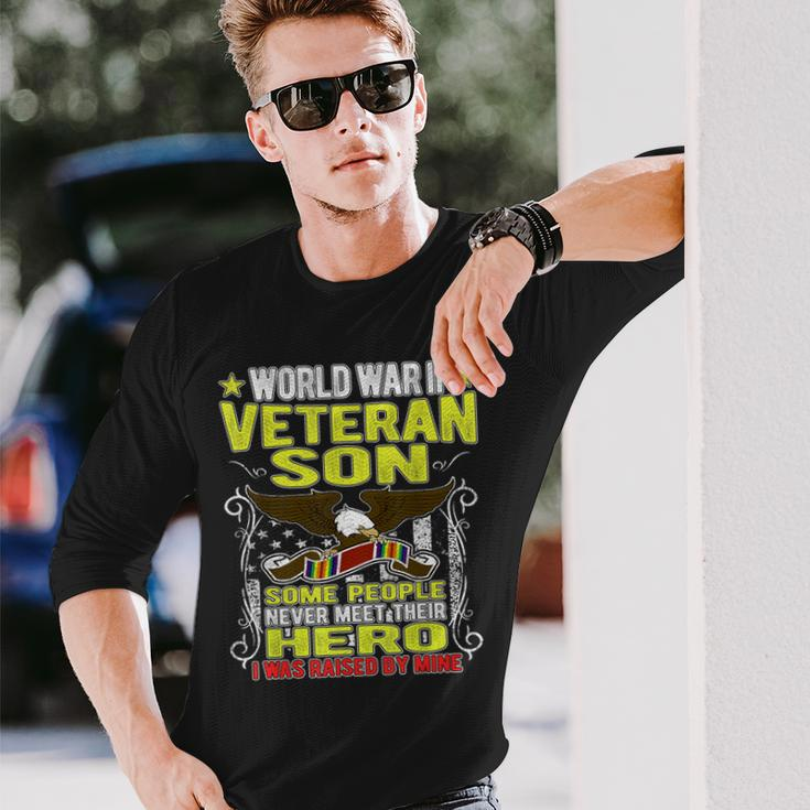 Proud World War 2 Veteran Son Military Ww 2 Veterans Family Long Sleeve T-Shirt Gifts for Him