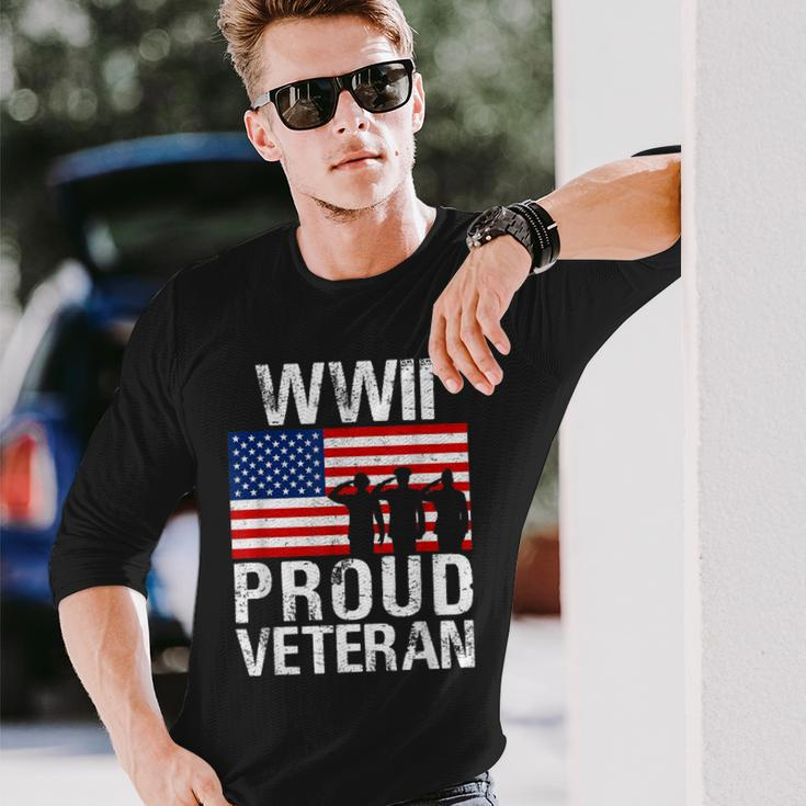 Proud Wwii World War Ii Veteran For Military Men Women Long Sleeve T-Shirt Gifts for Him