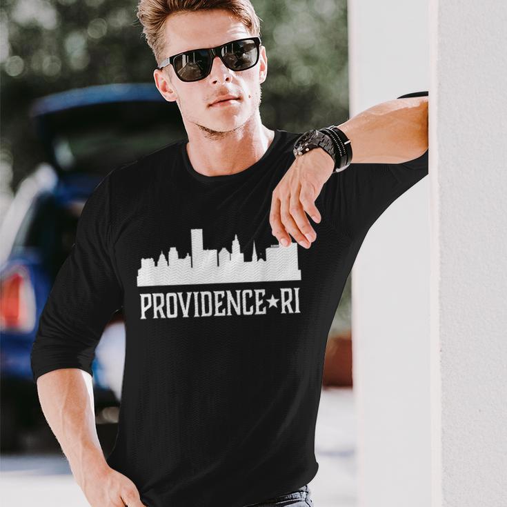 Providence Ri Rhode Island Cities Skyline City Long Sleeve T-Shirt Gifts for Him