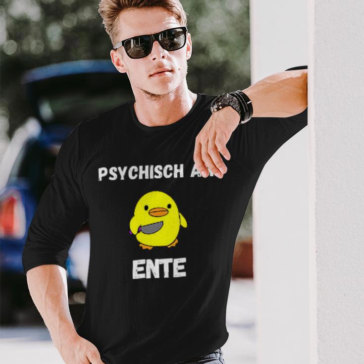 Psychisch Am Ente Witzige Süsse Geschenkidee Mann Frau Langarmshirts Geschenke für Ihn