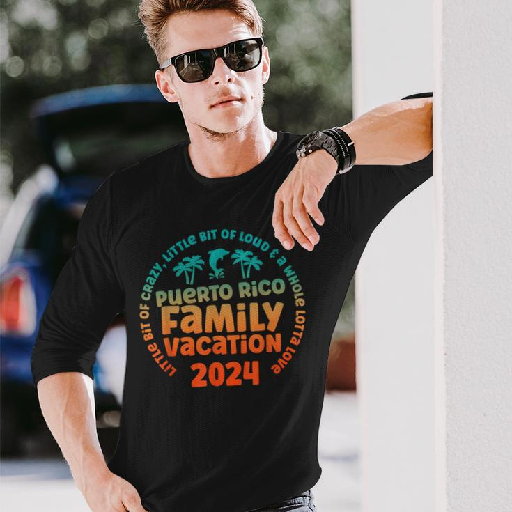 Puerto Rico Family Vacations Trip 2024 Little Bit Of Crazy Long Sleeve T-Shirt Gifts for Him