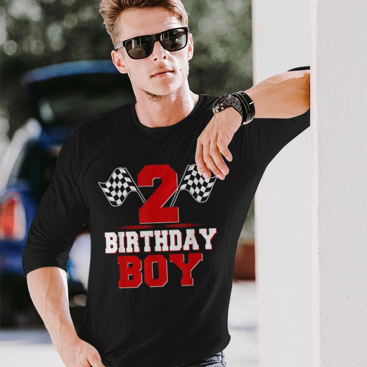 Race Car 2Nd Birthday Boy 2 Toddler Racing Car Driver Long Sleeve T-Shirt Gifts for Him