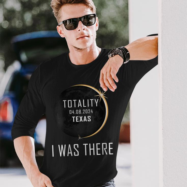 I Was There Total Solar Eclipse 2024 Texas Totality America Long Sleeve T-Shirt Gifts for Him