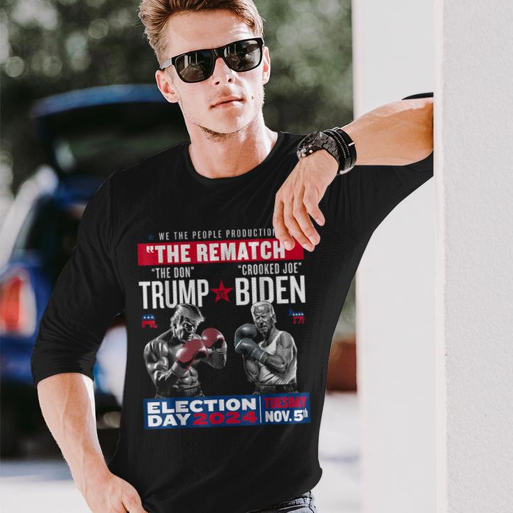 The Rematch The Don And Crooked Joe Biden Pro Trump 2024 Long Sleeve T-Shirt Gifts for Him