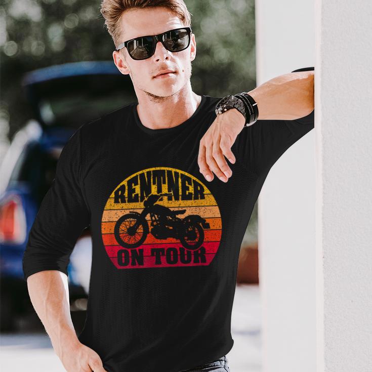 Rentner On Tourintage Motorcycle Biker Langarmshirts Geschenke für Ihn