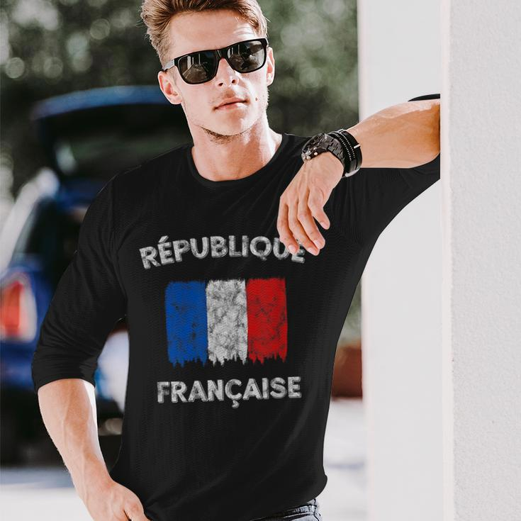 Republique Francaise Vintage French Flag Long Sleeve T-Shirt Gifts for Him