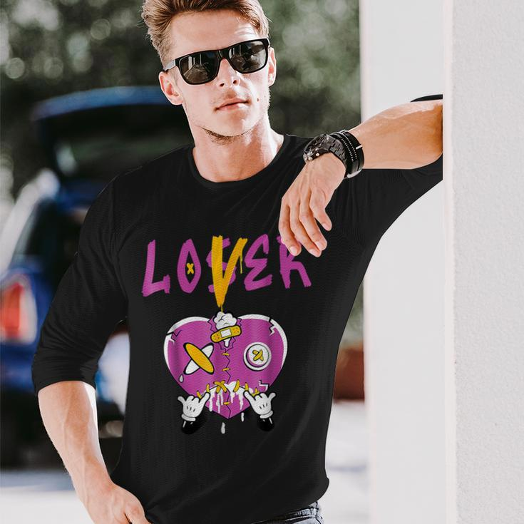 Retro 1 Brotherhood Loser Lover Heart Dripping Shoes Long Sleeve T-Shirt Gifts for Him