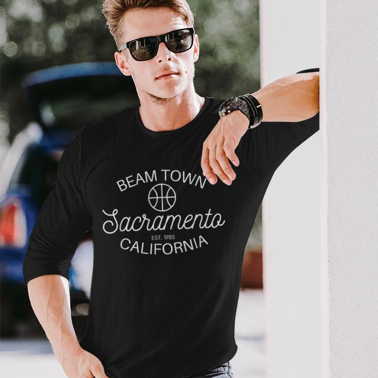 Retro Beam Town Sacramento California Long Sleeve T-Shirt Gifts for Him