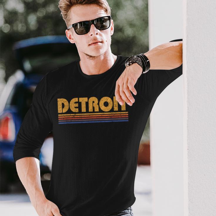 Retro Detroit Michigan Vintage Langarmshirts Geschenke für Ihn