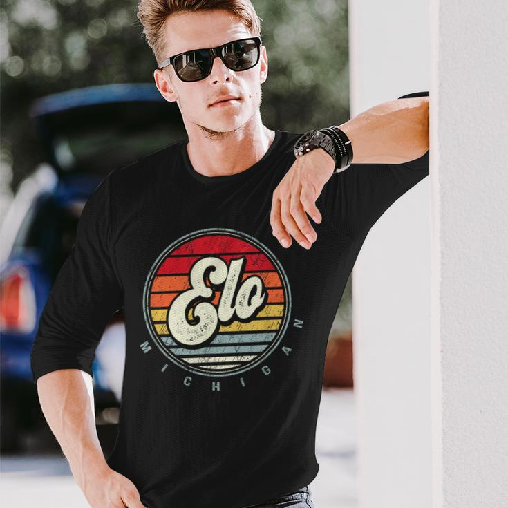 Retro Elo Home State Cool 70S Style Sunset Long Sleeve T-Shirt Gifts for Him