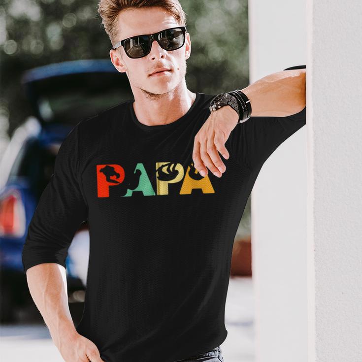 Retro Faultier Papa Lustiger Papa Faultieratertag Kapuzenjacke Langarmshirts Geschenke für Ihn