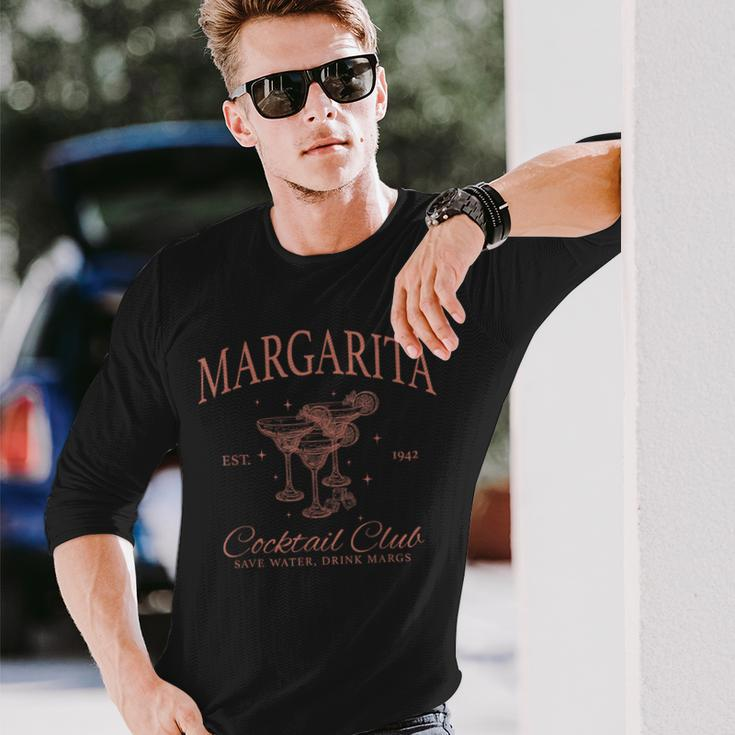 Retro Margarita Cocktail And Social Club Charlotte Long Sleeve T-Shirt Gifts for Him