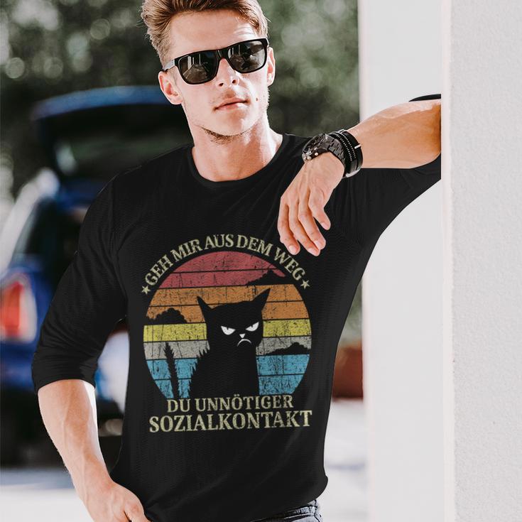 Retro Geh Mir Aus Dem Weg Du Unnecesser Social Kontakt Langarmshirts Geschenke für Ihn