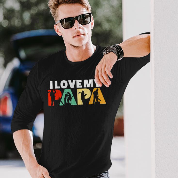 Retro Ich Liebe Meinen Papa Holzfälleraterater Langarmshirts Geschenke für Ihn