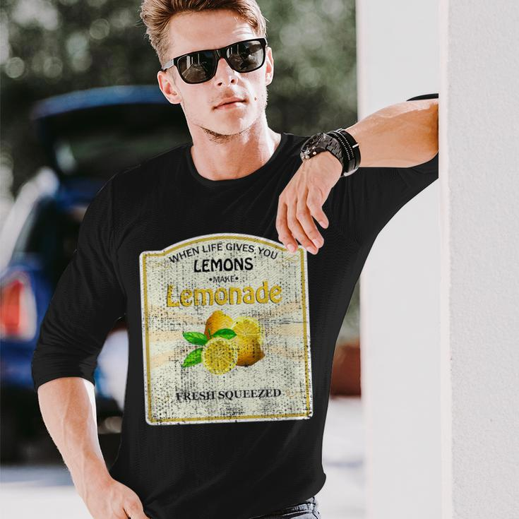 Retro Limonade Langarmshirts: Wenn Das Leben Zitronen Gibt, German Design Geschenke für Ihn