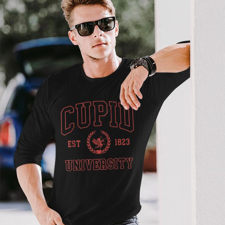Retro Old Fashioned Cupid University Est 1823 Valentines Day Long Sleeve T-Shirt Gifts for Him