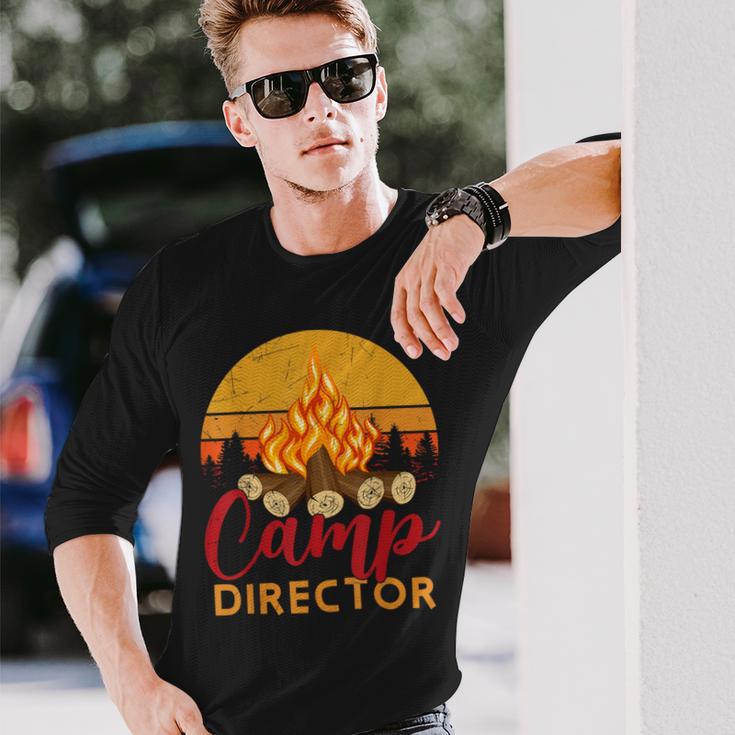 Retro Summer Camp Director Outdoor Vacation Counselor Camper Long Sleeve T-Shirt Gifts for Him