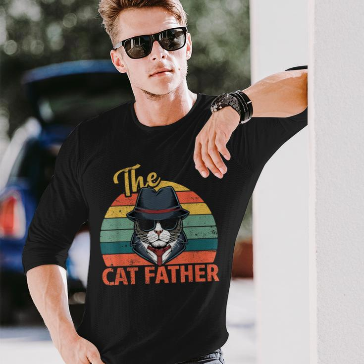 Retro Vintage The Cat Father Cat Daddy Fathers Day 2021 Long Sleeve T-Shirt Gifts for Him