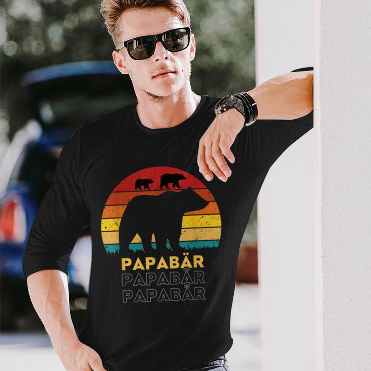 Retroater Baby Sohn Tochter Kinder Bär Papaatertag Langarmshirts Geschenke für Ihn