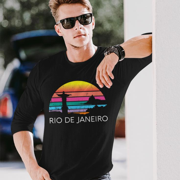 Rio De Janeiro Brazil Beach Surf Ocean Brazilian Island Bay Long Sleeve T-Shirt Gifts for Him