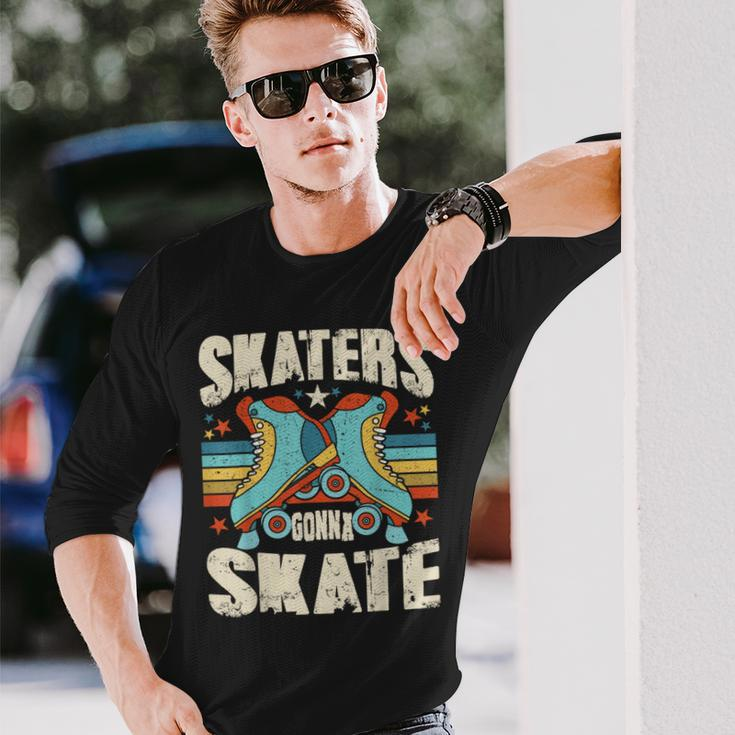 Roller Skating Skaters Gonna Skate Vintage 70S 80S Long Sleeve T-Shirt Gifts for Him