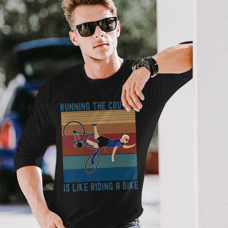 Running The Coutry Is Like Riding A Bike Joe Biden Vintage Long Sleeve T-Shirt Gifts for Him