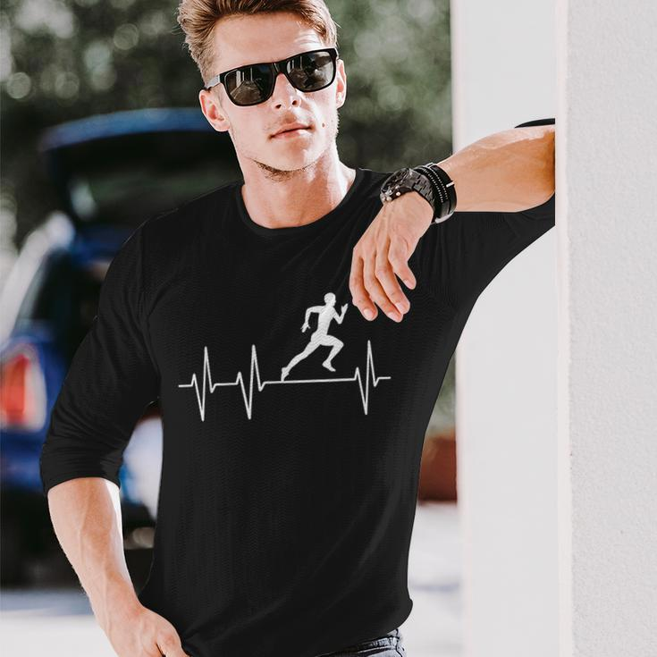 Running Jogger Heartbeat Heartbeat Outfit Sport Langarmshirts Geschenke für Ihn