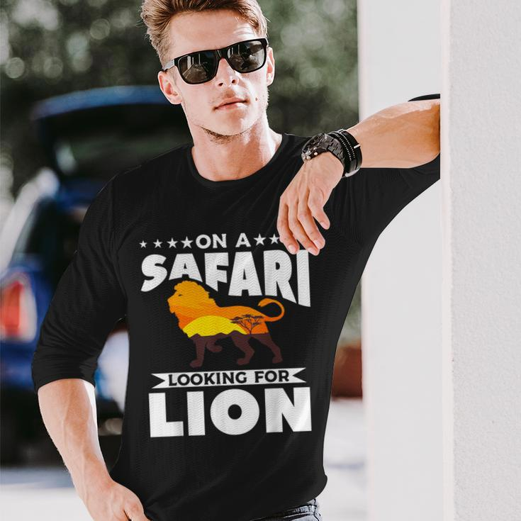On A Safari Looking For Lion Family Vacation Long Sleeve T-Shirt Gifts for Him