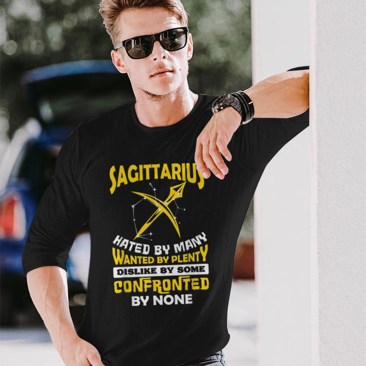 Sagittarius Hated By Many November December Zodiac Birthday Long Sleeve T-Shirt Gifts for Him