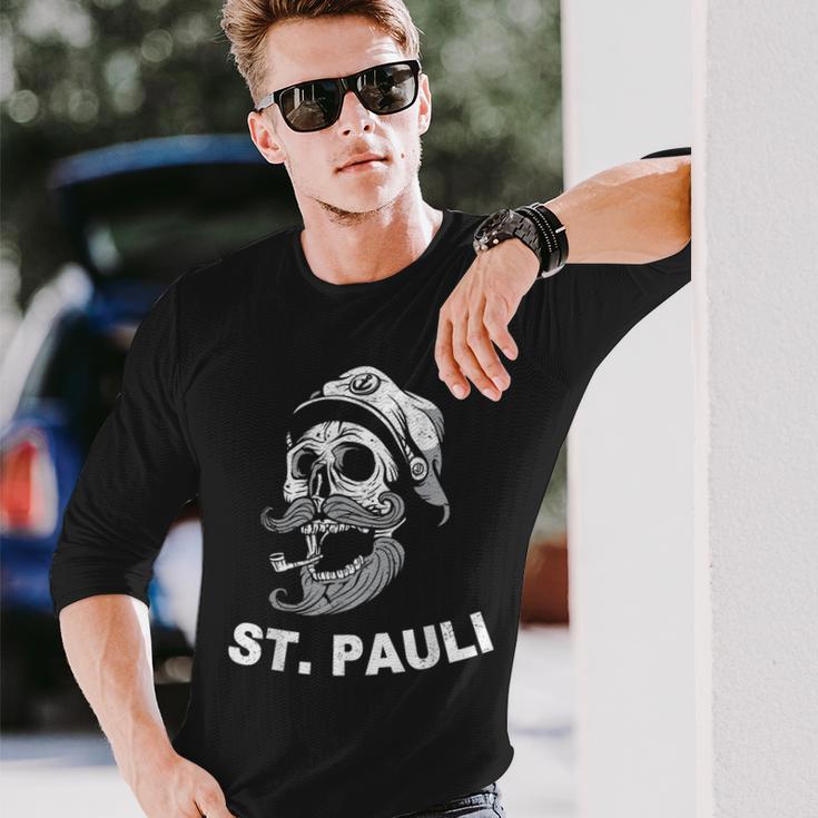 Saint Pauli Sailor Sailor Skull Hamburg Langarmshirts Geschenke für Ihn