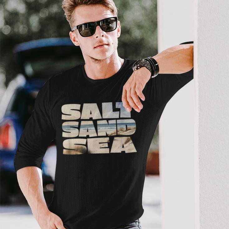 Salt Sand Sea Life Salt Air Sandy Beach And Sea Life Long Sleeve T-Shirt Gifts for Him