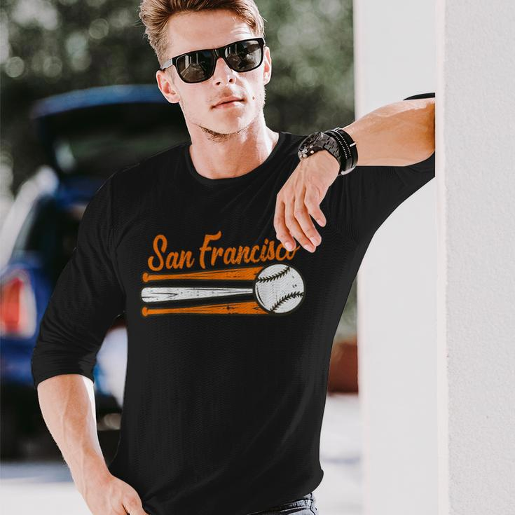 San Francisco Baseball Vintage Distressed Met At Gameday Long Sleeve T-Shirt Gifts for Him