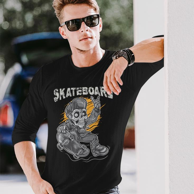 Santa Cruz Skateboard Retro Vintage Skateboarding Skull Boy Long Sleeve T-Shirt Gifts for Him