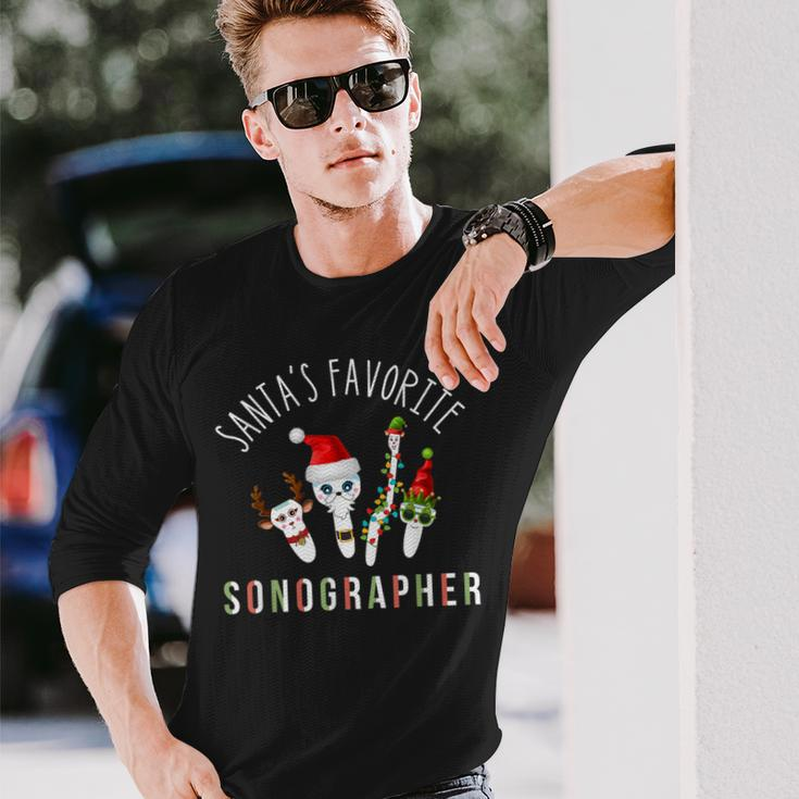 Santas Favorite Sonographer Radiology Christmas Sonography Long Sleeve T-Shirt Gifts for Him
