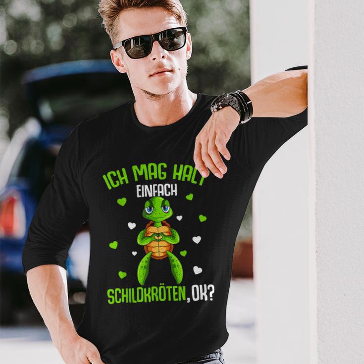 Schildkröte Ich Mag Halt Schildkröten German Langu Langarmshirts Geschenke für Ihn