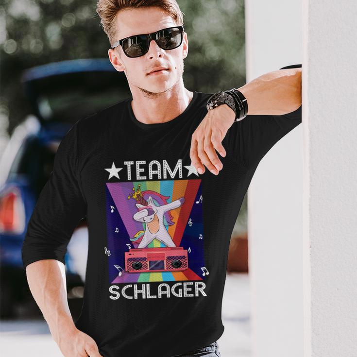 Schlagerparty Folk Music Costume Unicorn Music Team Schlager S Langarmshirts Geschenke für Ihn