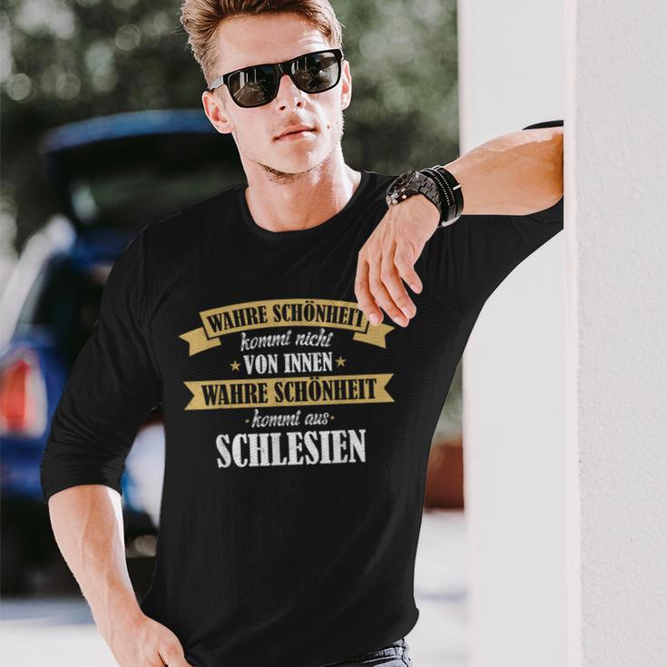 Schlesien Schlesier Deutschland Poland Slogan Idea Langarmshirts Geschenke für Ihn