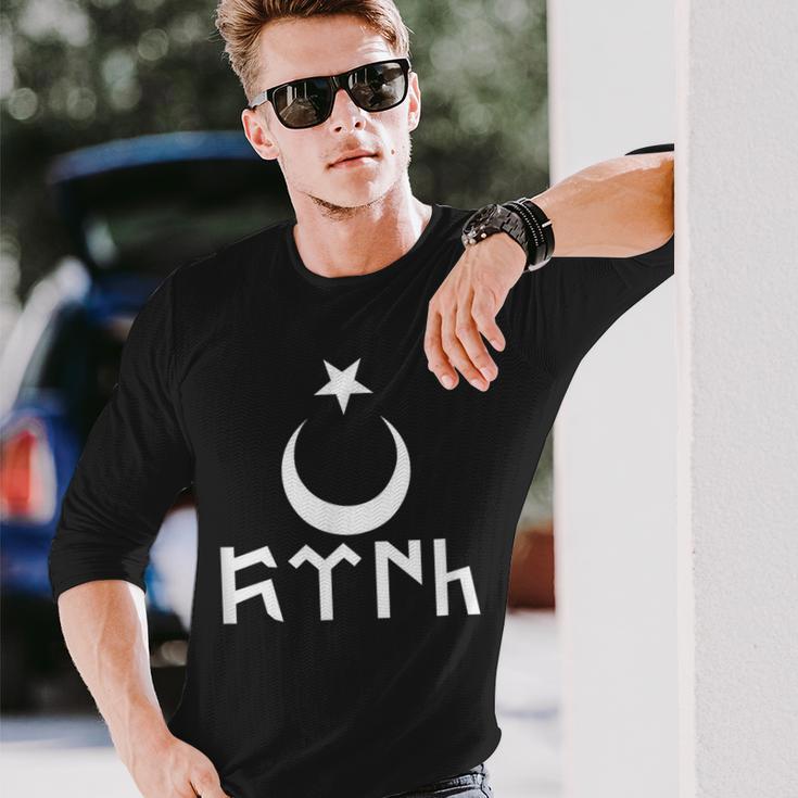 Schlichtes Göktürk Alttürkische Schrift Langarmshirts Geschenke für Ihn