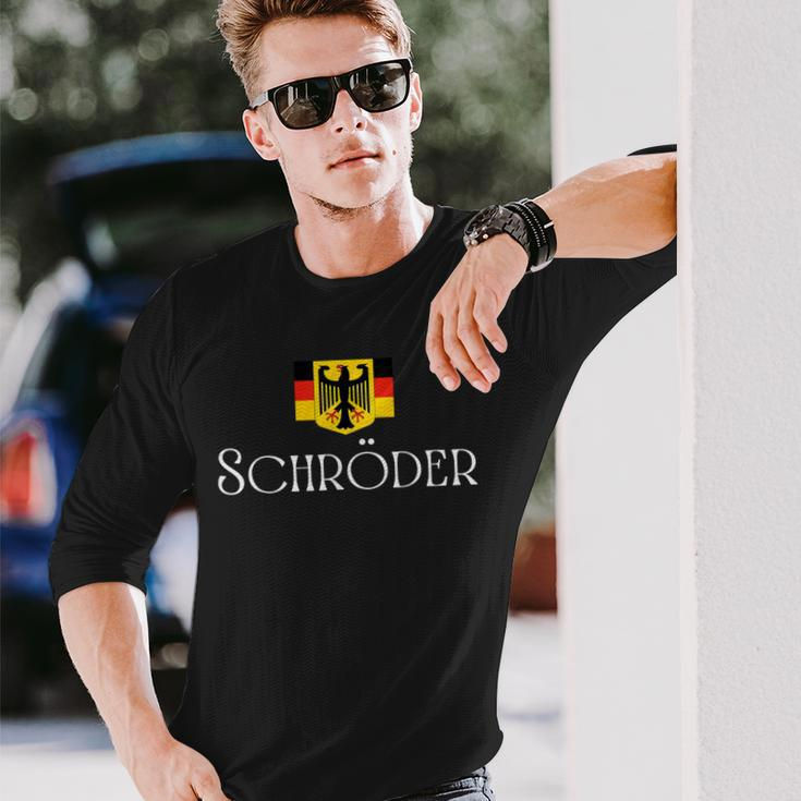 Schröder Surname German Family Name Heraldic Eagle Flag Long Sleeve T-Shirt Gifts for Him