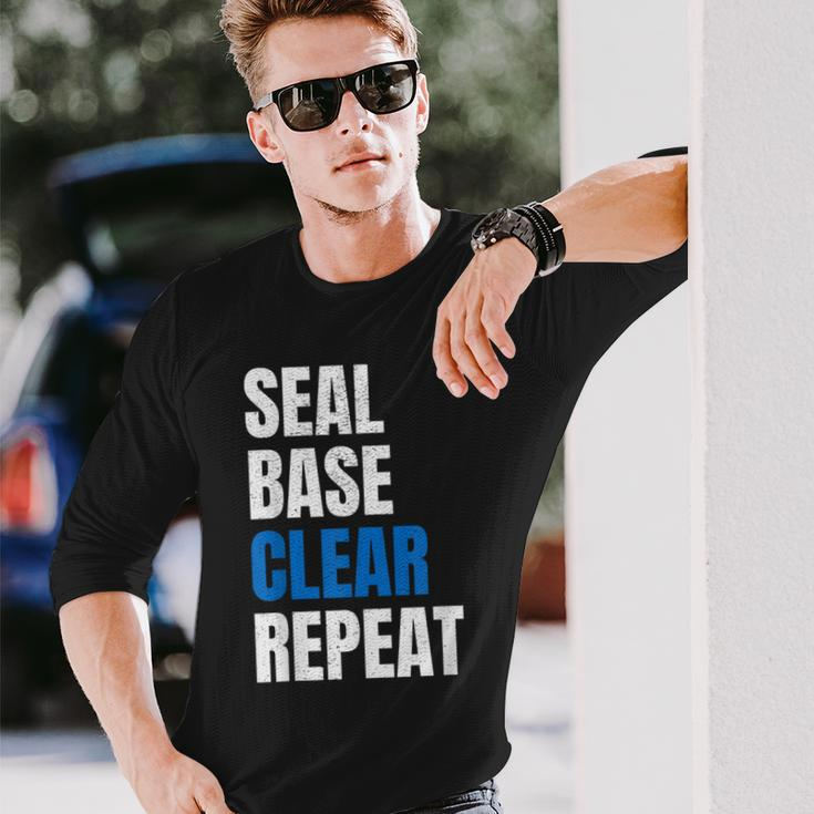 Seal Base Clear Repeat Car Body Painter Automotive Long Sleeve T-Shirt Gifts for Him