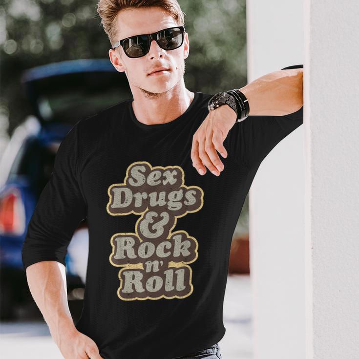 Sex Drugs Rock And Roll Music Singer Band Hippie 60S Langarmshirts Geschenke für Ihn