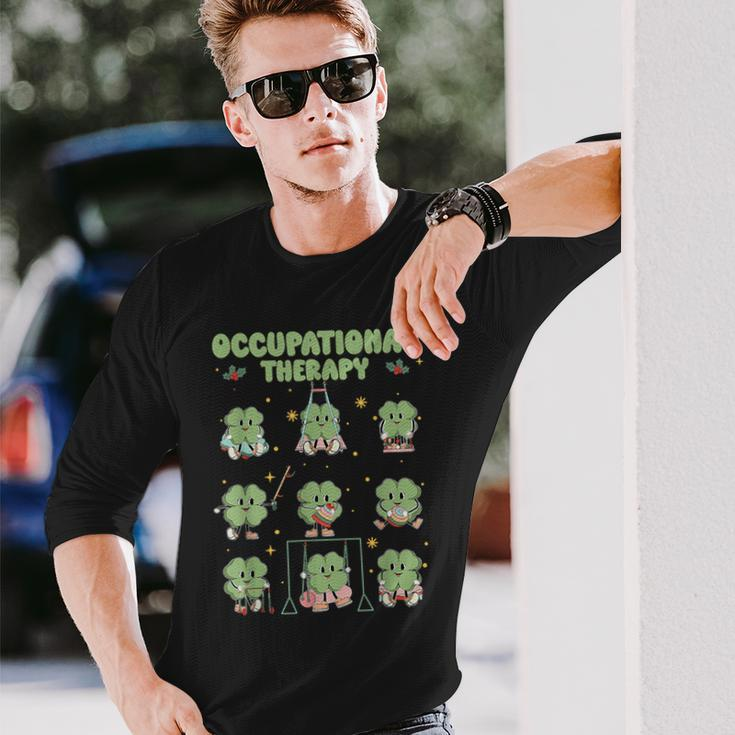 Shamrock Occupational Therapy St Patrick's Day Ot Therapist Long Sleeve T-Shirt Gifts for Him