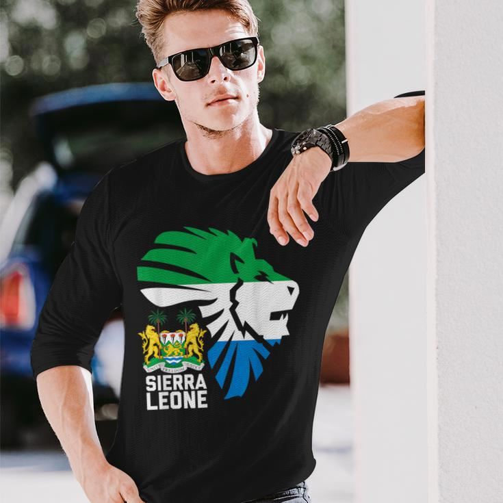 Sierra Leone Seal Lion Africa Diaspora Long Sleeve T-Shirt Gifts for Him