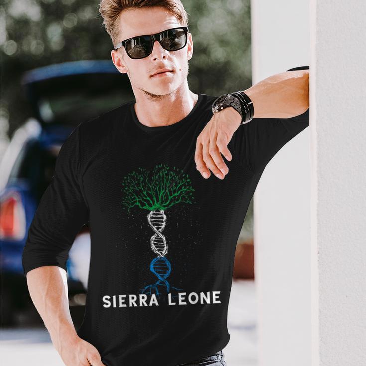 Sierra Leone Siera Leonean Roots Tree Of Life Flag Pride Long Sleeve T-Shirt Gifts for Him