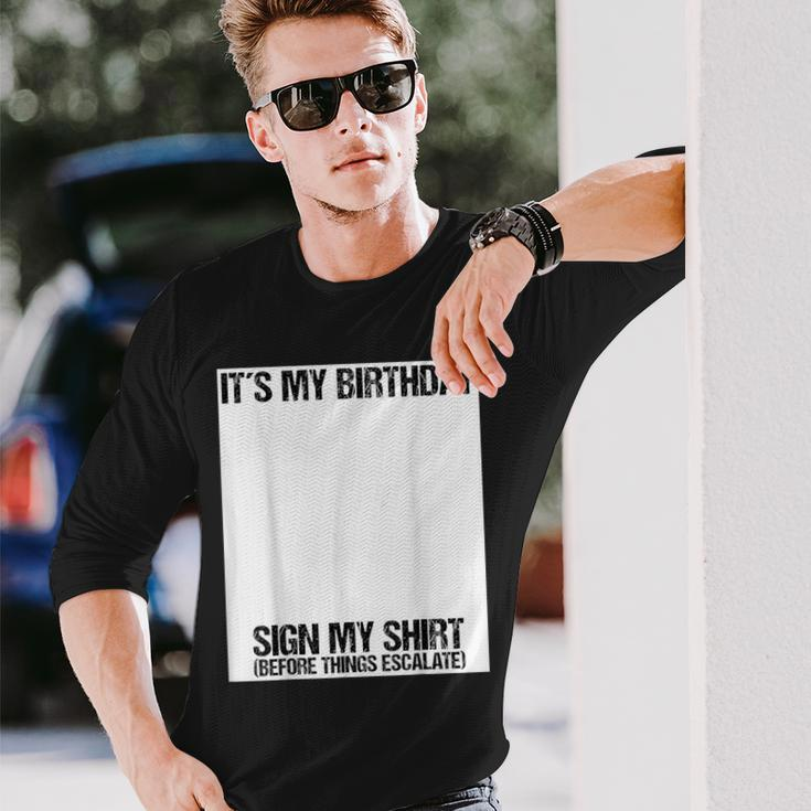 Sign My Birthday Party Ice Breaker & Womens Long Sleeve T-Shirt Gifts for Him