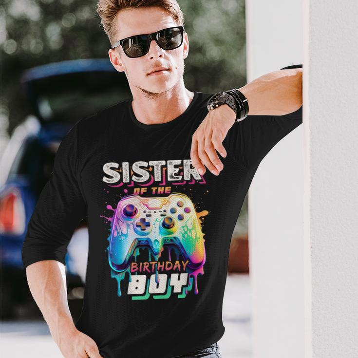 Sister Of The Birthday Boy Matching Video Game Birthday Long Sleeve T-Shirt Gifts for Him